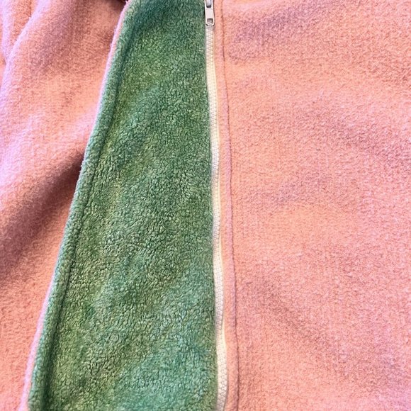 SWeeT + FuN CORKY & CO Pink Fringed Hood Jacket Flower Accents Warm SWiNG COAT 3 - Picture 7 of 11